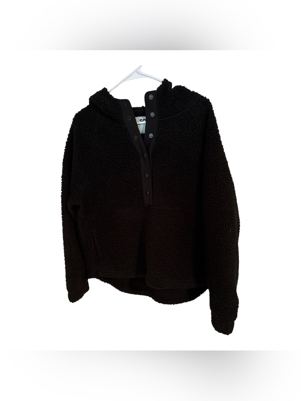 SO Black Sherpa Snap-Front Jacket